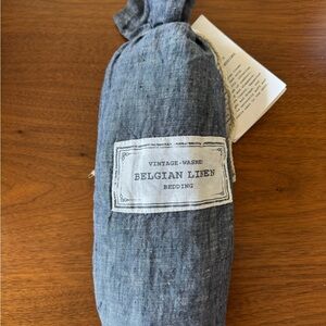NWT RESTORATION HARDWARE Belgian Linen Vtg Washed 2 Standard Pillow Cases Indigo
